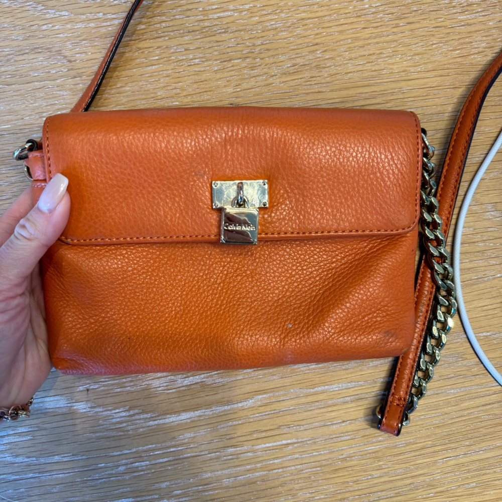 Orange Calvin Klein crossbody bag